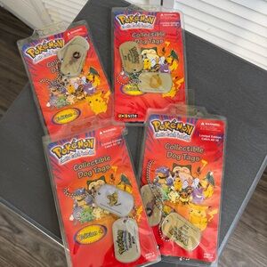 Vintage 1999 Pokemon Dog Tag Necklace lot